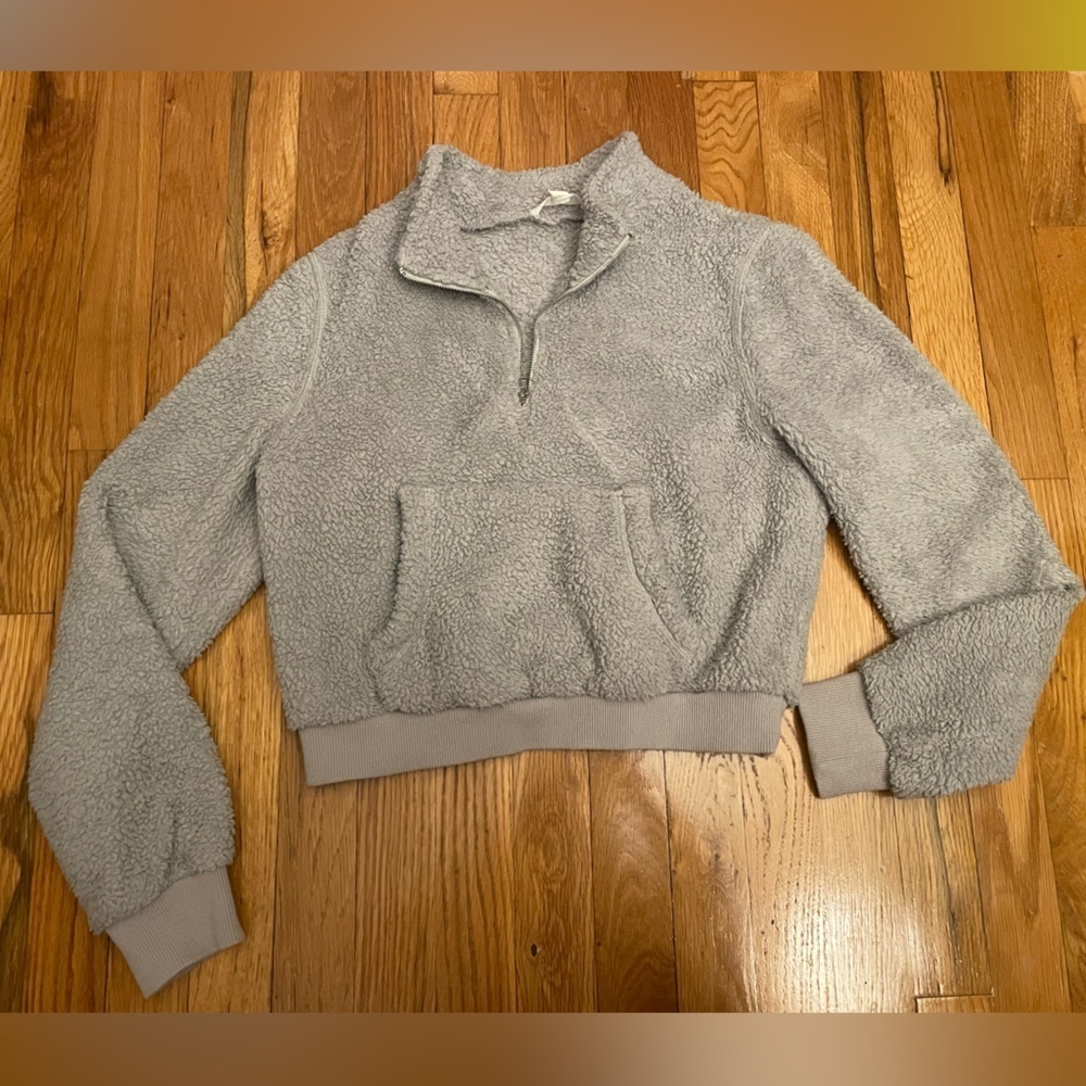 Cloud 10 Green/Grey Fuzzy Quarter Zip Size Small